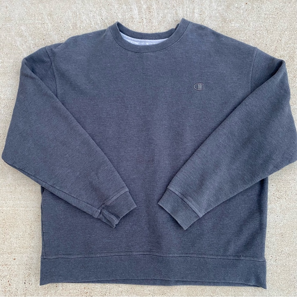 Grey Champion pullover crewneck sweatshirt w/ embroidered logo